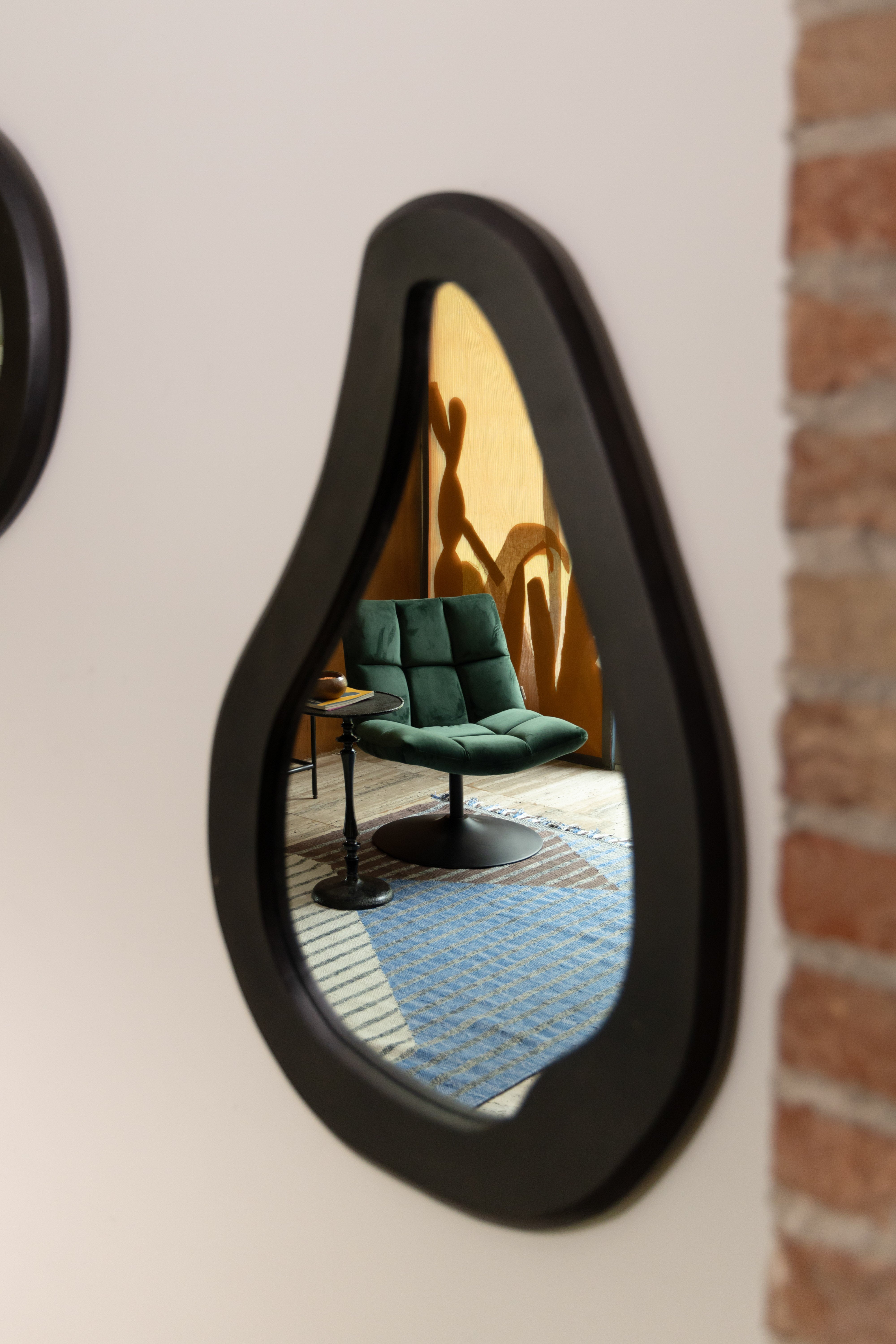 Dutchbone Aren Organic Black Wood Wall Mirror Large
